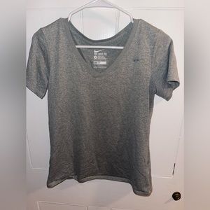 Gray athletic v neck NIKE T-shirt